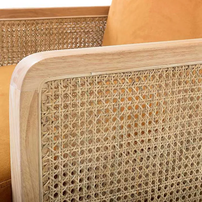 Online Kirklands Home Orange Rattan Accent Chair Yellow