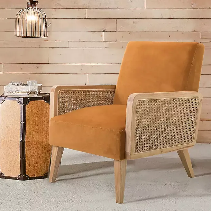 Online Kirklands Home Orange Rattan Accent Chair Yellow