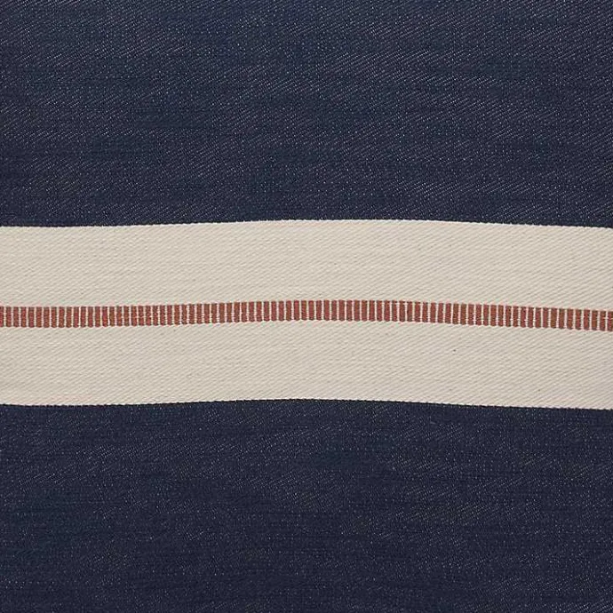 Hot Kirklands Home Orange Single Stripe Navy Pillow