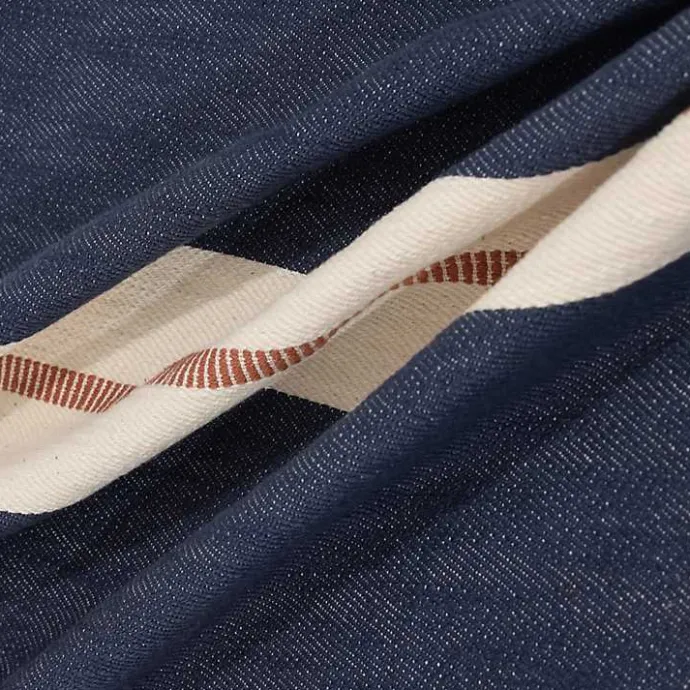 Hot Kirklands Home Orange Single Stripe Navy Pillow