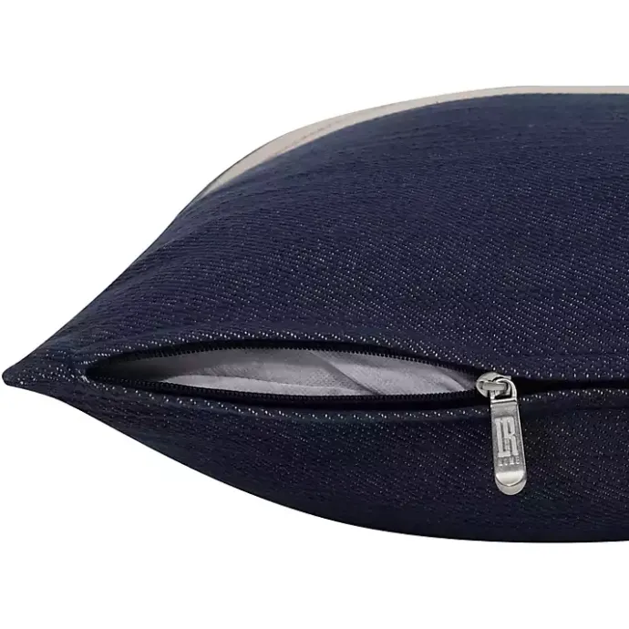 Hot Kirklands Home Orange Single Stripe Navy Pillow