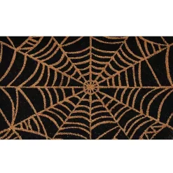 Hot Kirklands Home Orange Spiderweb Halloween Doormat