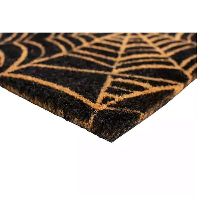 Hot Kirklands Home Orange Spiderweb Halloween Doormat