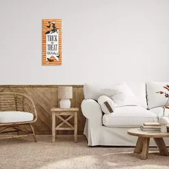 Outlet Kirklands Home Orange Stripe Trick or Treat Wall Plaque