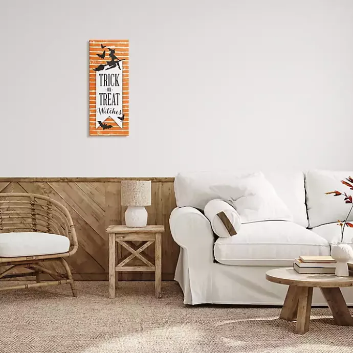 Outlet Kirklands Home Orange Stripe Trick or Treat Wall Plaque