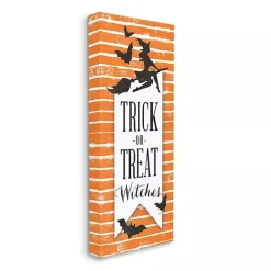 Outlet Kirklands Home Orange Stripe Trick or Treat Wall Plaque
