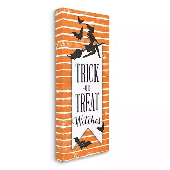 Outlet Kirklands Home Orange Stripe Trick or Treat Wall Plaque