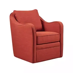 Clearance Kirklands Home Swivel Upholstered Wide Seat Accent Chair Orange