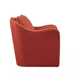 Clearance Kirklands Home Swivel Upholstered Wide Seat Accent Chair Orange