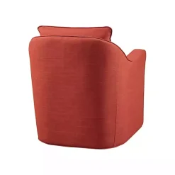Clearance Kirklands Home Swivel Upholstered Wide Seat Accent Chair Orange