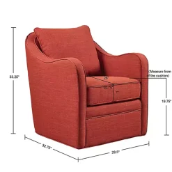Clearance Kirklands Home Swivel Upholstered Wide Seat Accent Chair Orange