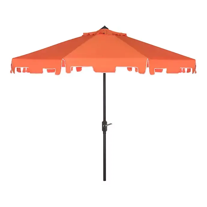 New Kirklands Home Tilt Crank 9 ft. Outdoor Metal Umbrella Orange