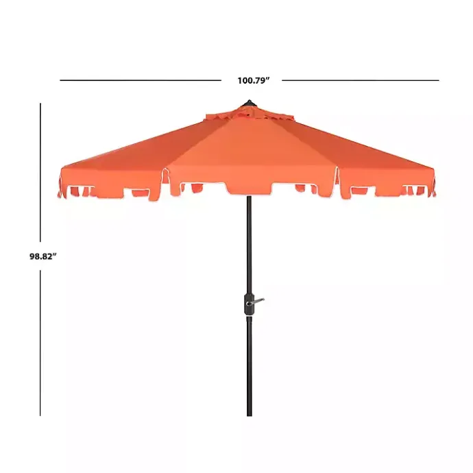 New Kirklands Home Tilt Crank 9 ft. Outdoor Metal Umbrella Orange