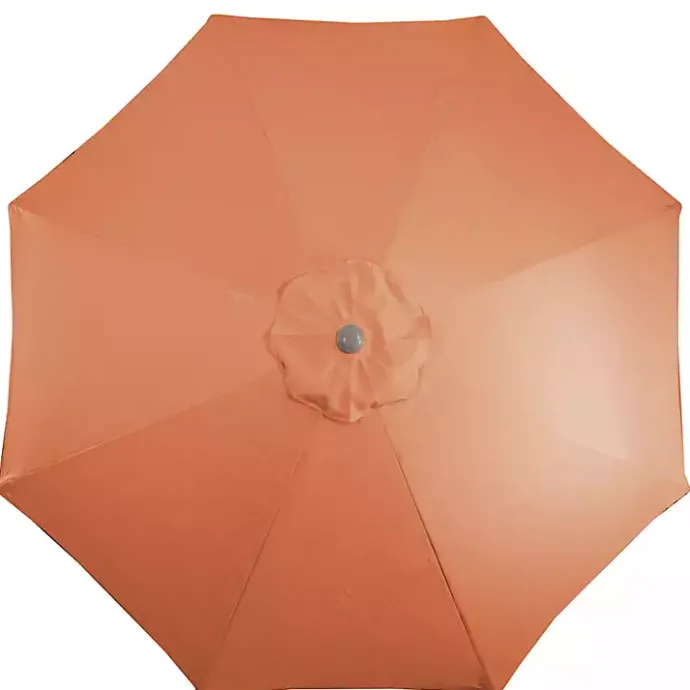 New Kirklands Home Orange Tilt Hand Crank Outdoor Umbrella
