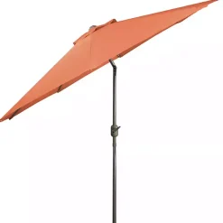 New Kirklands Home Orange Tilt Hand Crank Outdoor Umbrella