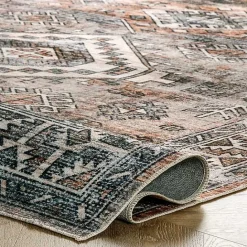 Sale Kirklands Home Orange Tribal Washable Area Rug, 6x9