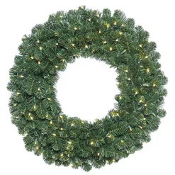 Clearance Kirklands Home Oregon Fir Warm White Wide Bulb Wreath Green