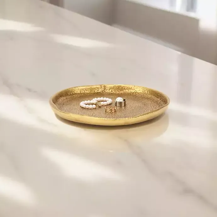 Hot Kirklands Home Organic Round Cast Iron Dish Gold