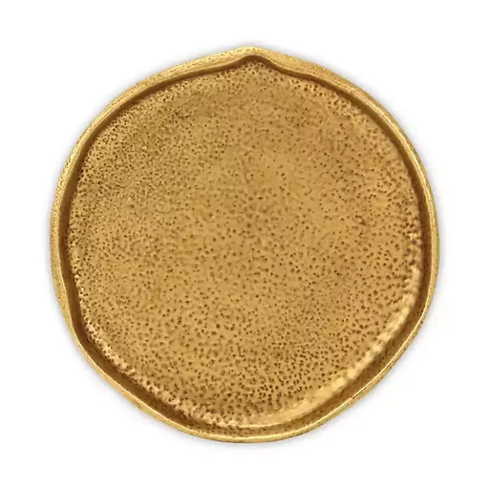 Hot Kirklands Home Organic Round Cast Iron Dish Gold