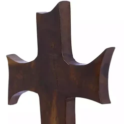 Kirklands Home Organic Shape Cross Wall Plaque, 20 in. Brown