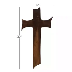 Kirklands Home Organic Shape Cross Wall Plaque, 20 in. Brown