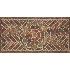 Best Kirklands Home Ornamental Brick Entry Doormat Brown