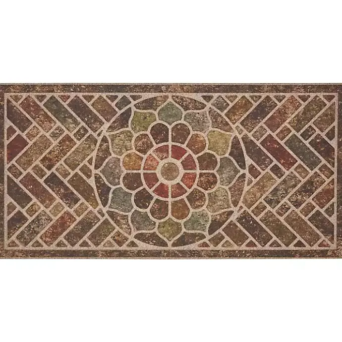 Best Kirklands Home Ornamental Brick Entry Doormat Brown