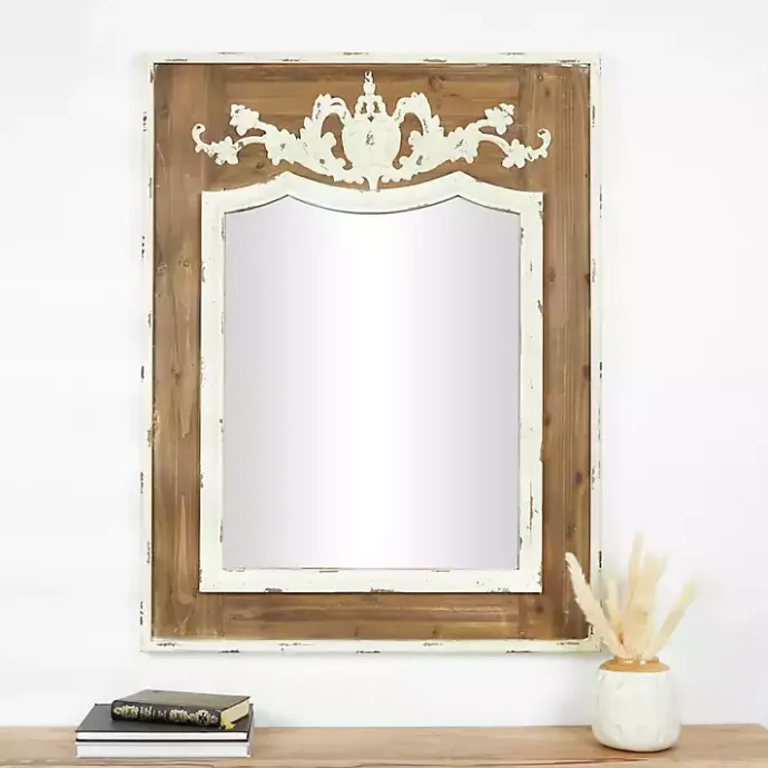 Sale Kirklands Home Ornate Antique White Wood Wall Mirror
