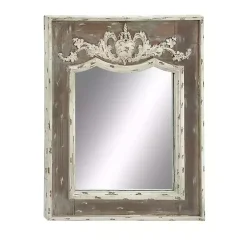 Sale Kirklands Home Ornate Antique White Wood Wall Mirror