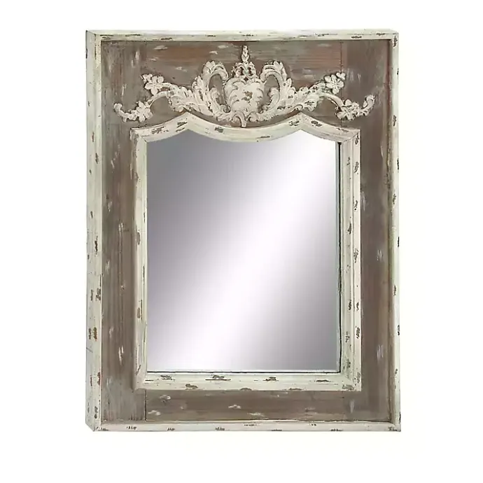 Sale Kirklands Home Ornate Antique White Wood Wall Mirror