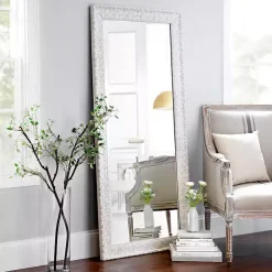 Sale Kirklands Home Ornate Distressed Cream Leaner Mirror