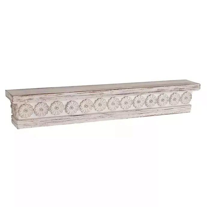 Best Kirklands Home Ornate Farmhouse Wooden Wall Shelf, 36 in.