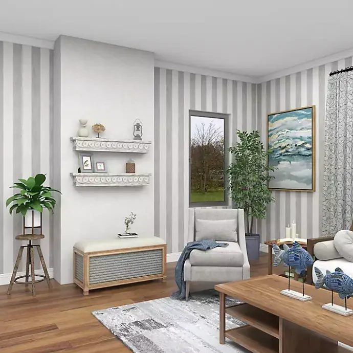 Best Kirklands Home Ornate Farmhouse Wooden Wall Shelf, 36 in.