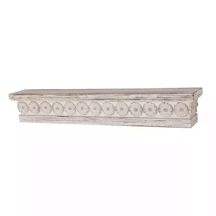 Best Kirklands Home Ornate Farmhouse Wooden Wall Shelf, 36 in.