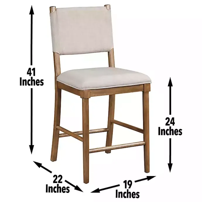 Clearance Kirklands Home Oslo Cream Upholstered Counter Stools, Set of 2 Ivory