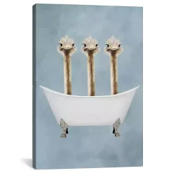 Kirklands Home Ostriches in Bathtub Canvas Art Print Multi