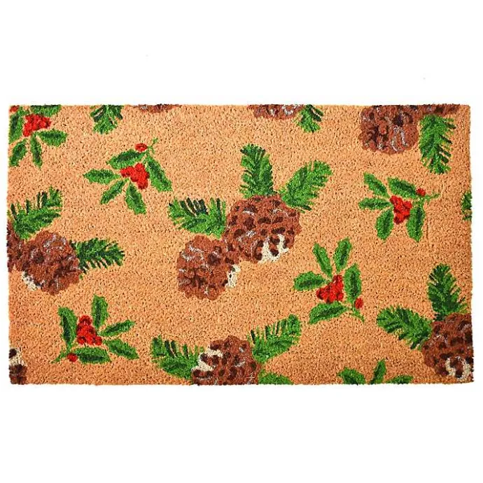 Best Kirklands Home Outdoor Holly and Pine Christmas Doormat