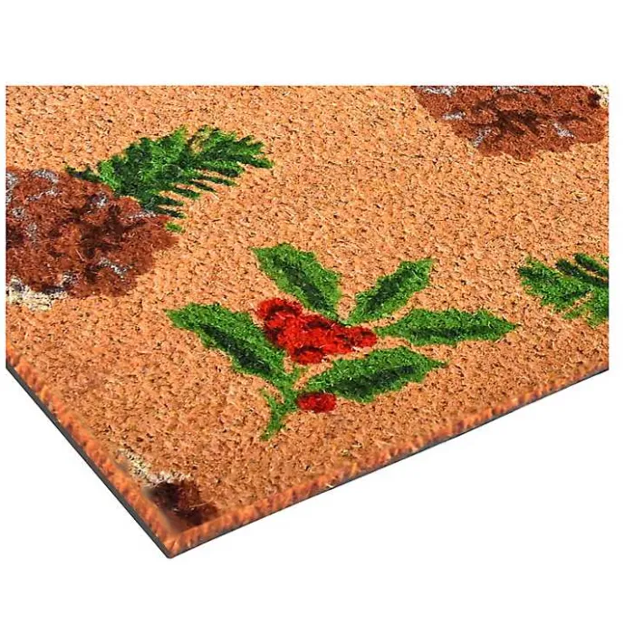 Best Kirklands Home Outdoor Holly and Pine Christmas Doormat