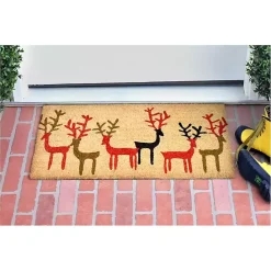 Hot Kirklands Home Outdoor Reindeer Outline Christmas Doormat