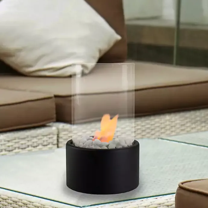 Discount Kirklands Home Outdoor Tabletop Fireplace on Base Black
