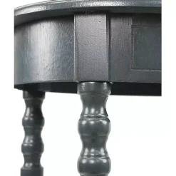 Kirklands Home Oval Antique Navy Accent Table Blue