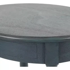 Kirklands Home Oval Antique Navy Accent Table Blue