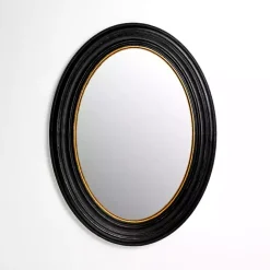 Outlet Kirklands Home Oval Bodiford Black and Gold Wall Mirror