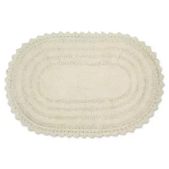Outlet Kirklands Home Oval Classic Crochet Bath Mat Ivory