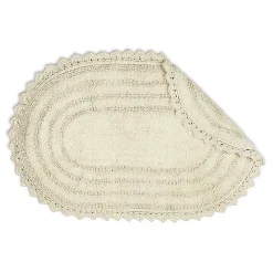 Outlet Kirklands Home Oval Classic Crochet Bath Mat Ivory