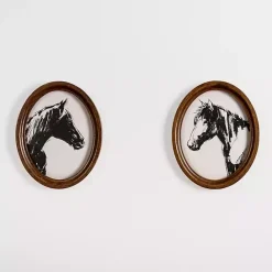 Best Kirklands Home Oval Horse Portrait Framed Art Prints, Set of 2