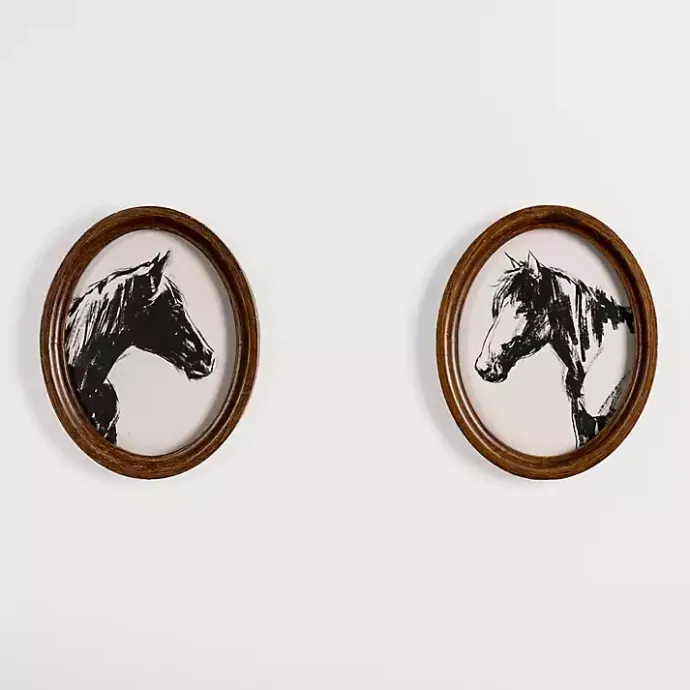 Best Kirklands Home Oval Horse Portrait Framed Art Prints, Set of 2