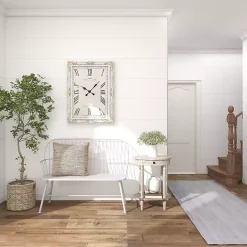 Best Kirklands Home Oval washed Pine Wood Side Table White