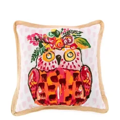 Discount Kirklands Home Owl Be There Jute Trim Outdoor Pillow