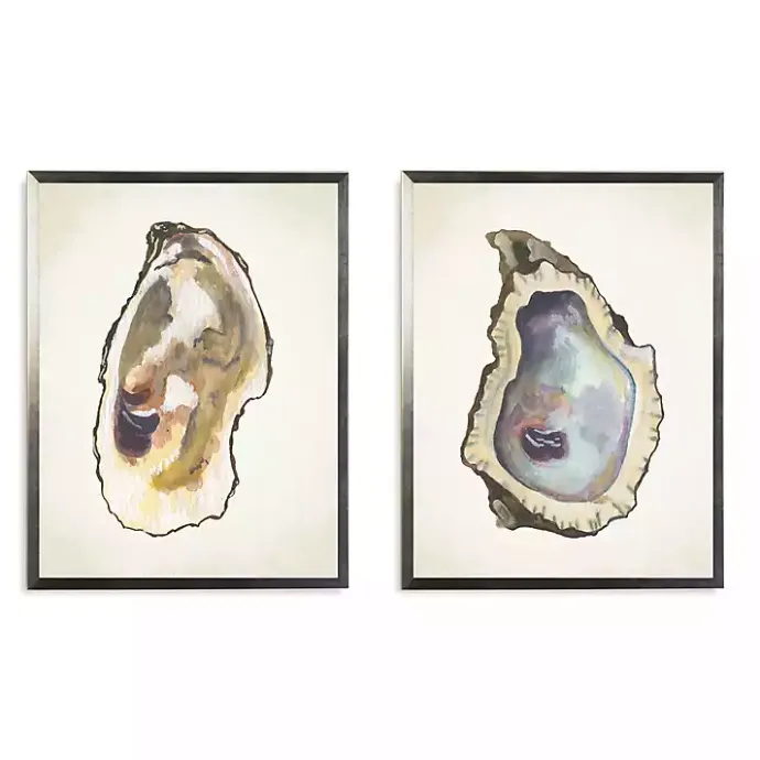 Sale Kirklands Home Oyster Shells Framed Art Prints, Set of 2
